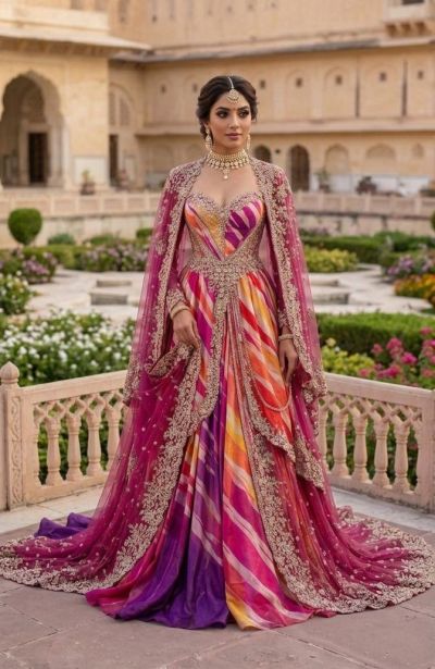Signature Elite Rajasthani Leheriya Gown Article 001